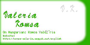 valeria komsa business card